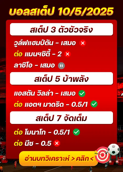 สถิติสเต็ป10/05/2025