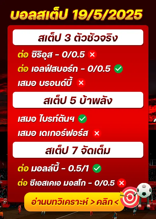 สถิติสเต็ป19/05/2025