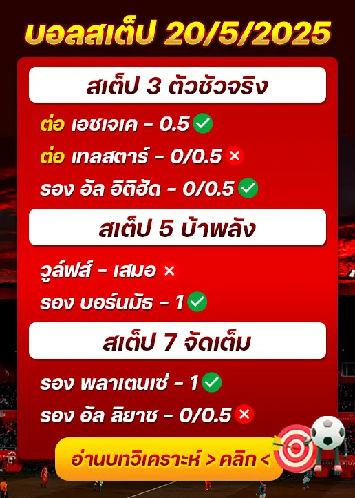สถิติสเต็ป20/05/2025