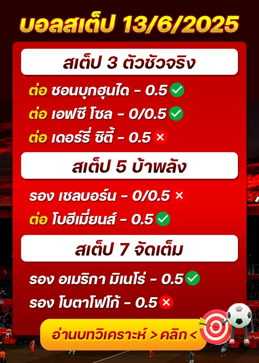สถิติสเต็ป14/06/2025