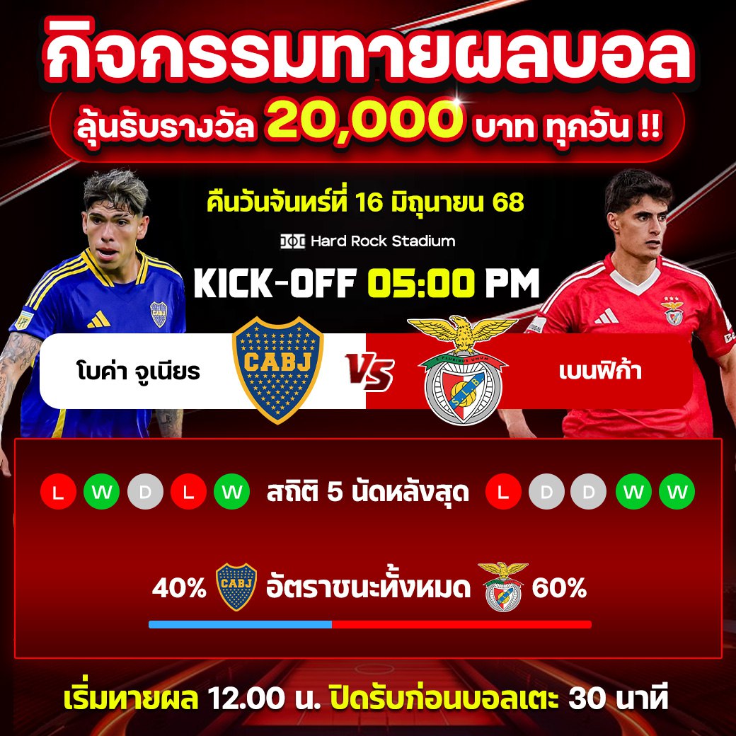โบค่า จูเนียร์ vs เบนฟิก้า