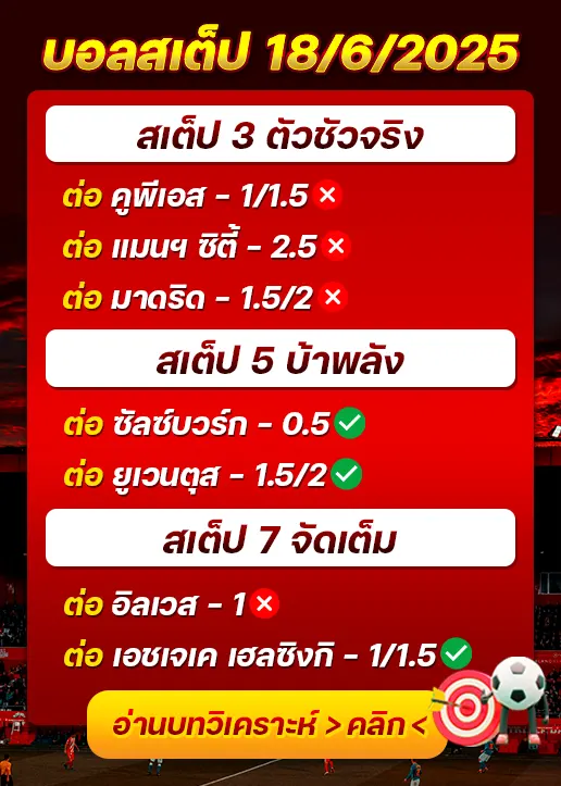 สถิติสเต็ป18/06/2025