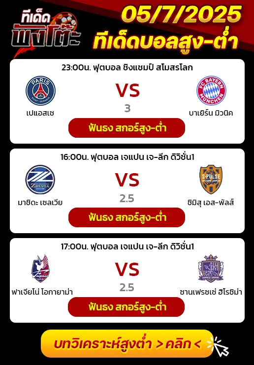ฟาเจียโน่ โอกายาม่า vs ซานเฟรซเซ่ ฮิโรชิม่า-มาชิดะ เซลเวีย vs ชิมิสุ เอส-พัลส์-เปแอสเช vs บาเยิร์น