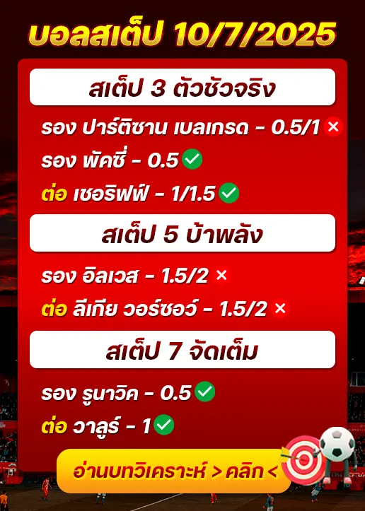 สถิติสเต็ป10/07/2025