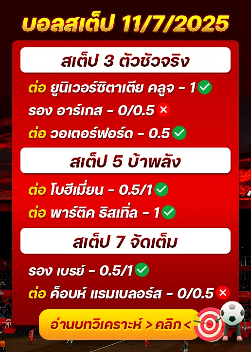 สถิติสเต็ป11/07/2025