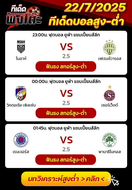 วิคตอเรีย พัลเซ่น vs เซอร์เว็ตต์-โนอาห์ vs เฟเรนซ์วารอส-เรนเจอร์ส vs พานาธิไนกอส