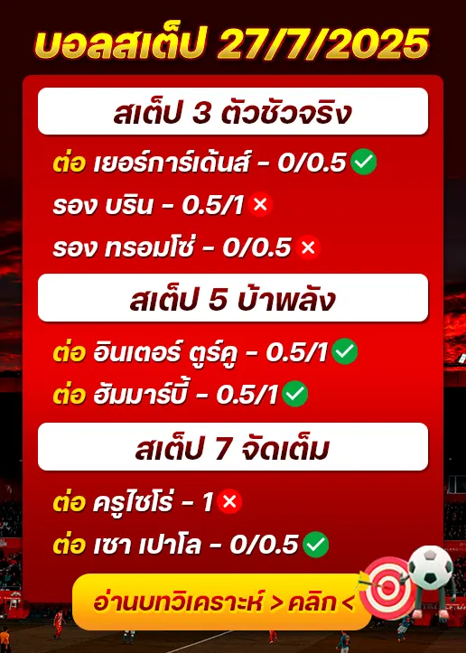 สถิติสเต็ป27/07/2025