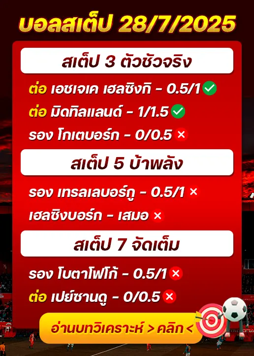 สถิติสเต็ป28/07/2025