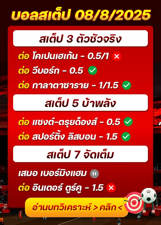 สถิติสเต็ป08/08/2025