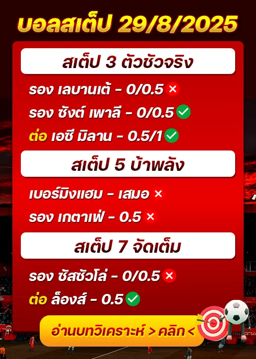 สถิติสเต็ป29/08/2025