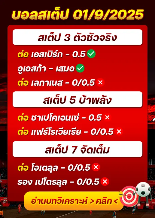 สถิติสเต็ป01/09/2025