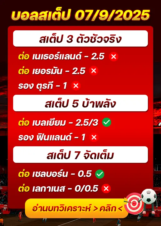 สถิติสเต็ป07/09/2025