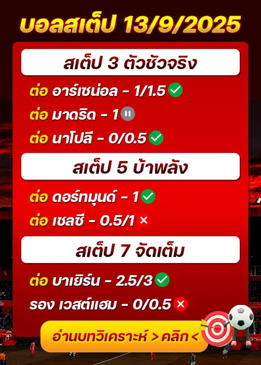 สถิติสเต็ป13/09/2025