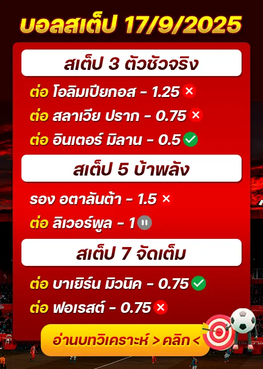 สถิติสเต็ป17/09/2025