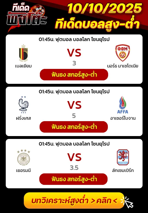 ฝรั่งเศส vs อาเซอร์ไบจาน-เยอรมนี vs ลักเซมเบิร์ก-เบลเยียม vs นอร์ธ มาเซโดเนีย
