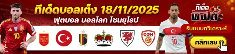 เวลส์ vs นอร์ธ มาซิโดเนีย-เบลเยี่ยม vs ลิกเตนสไตน์-สเปน vs ตุรกี