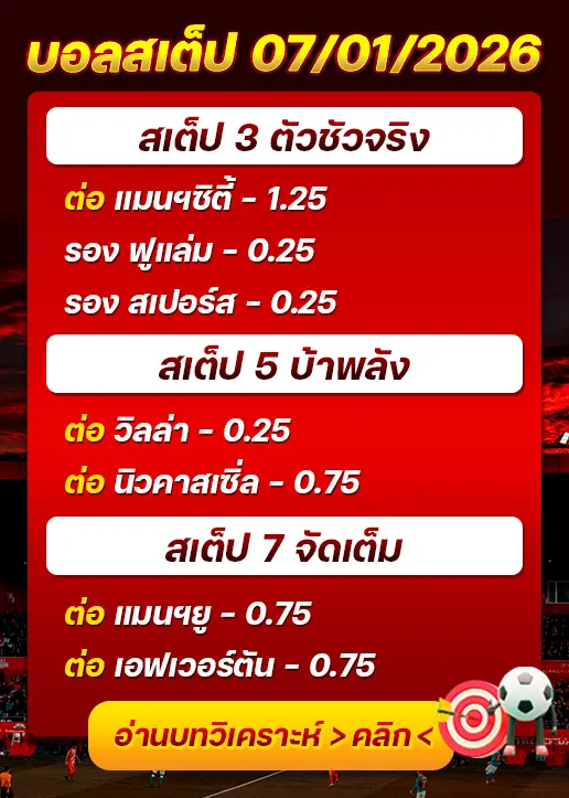 ทีเด็ดบอลสเต็ป 07/01/26