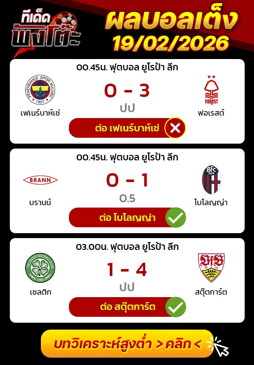 ผลบอลเมื่อว่านนี้